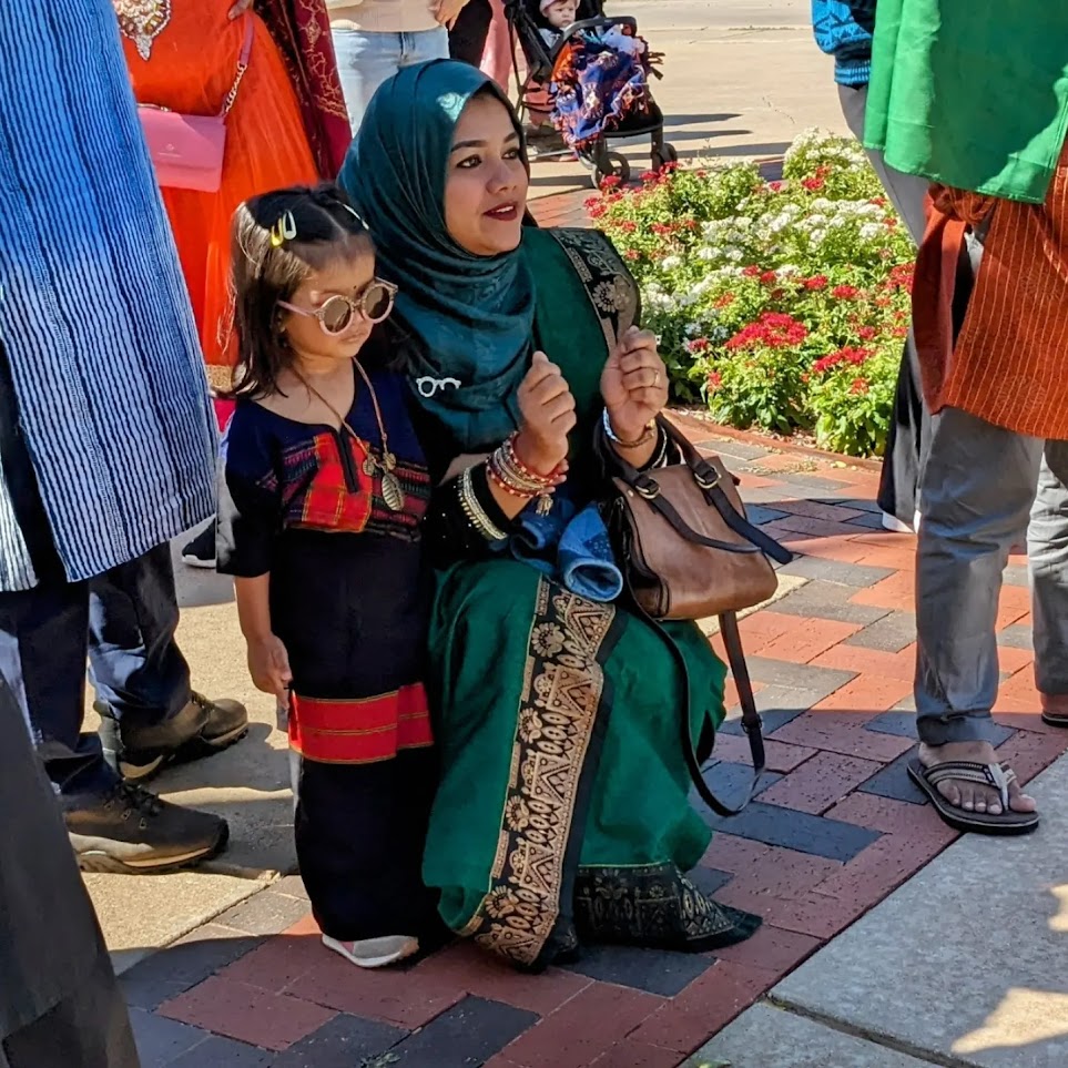 Woman and her child at CF